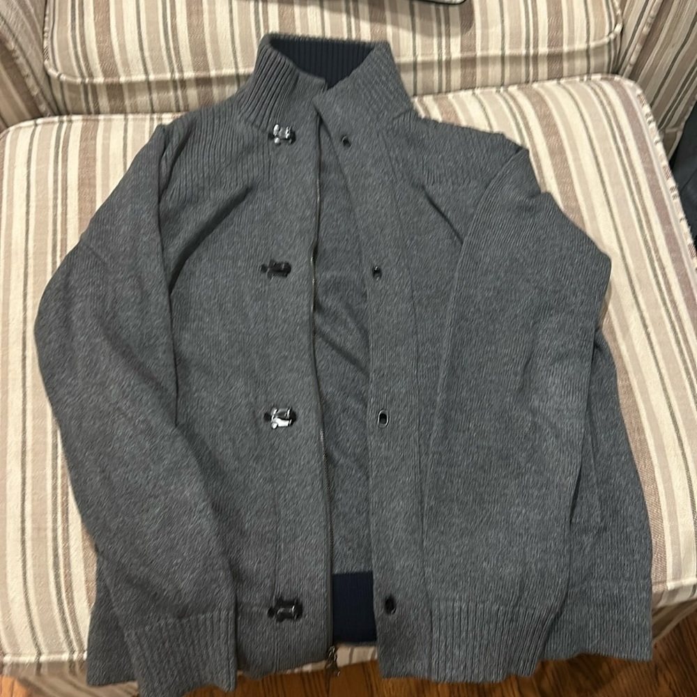 Banana Republic Gray Zip-Up Sweater Jacket